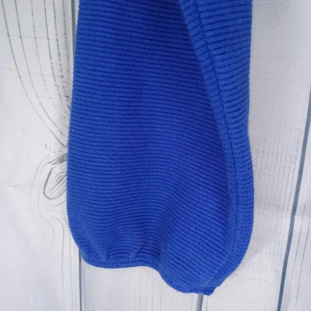 Forever 21 long sleeve blue ribbed cropped pullover casual loungewear top - Picture 4 of 6